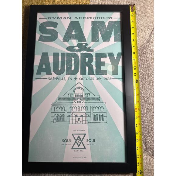 Sam & Audrey Tim McGraw Faith Hill  Oct 4 2016 Ryman Auditorium Concert Poster - Picture 7 of 7